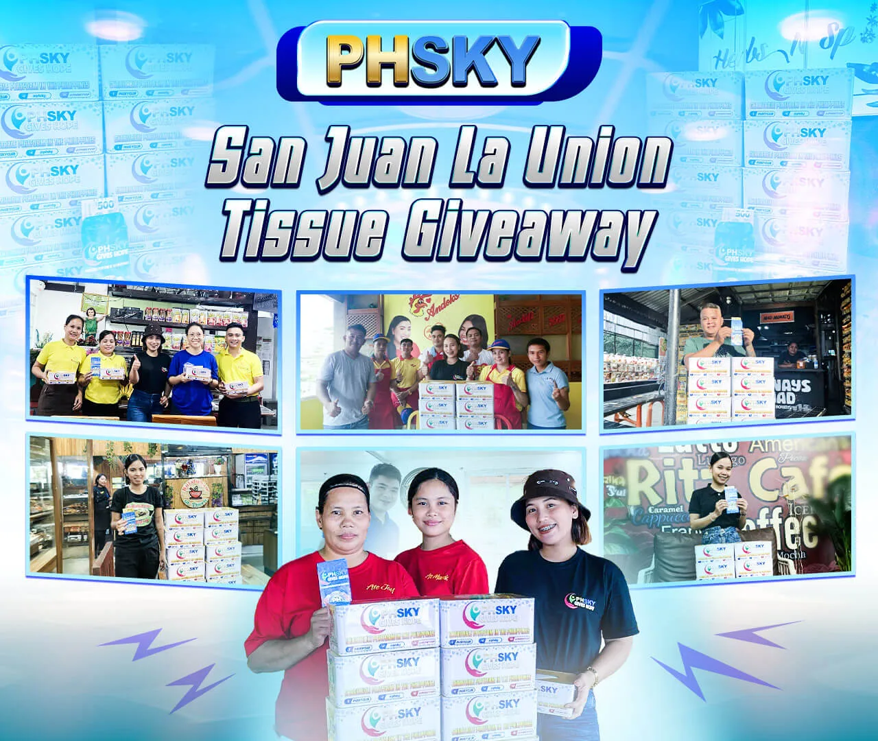 PHSKY Love Fund Event 12 — tissue giveaway in San Juan La Union